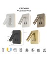 CAYMAN SQ* APLIQUE BLANCO LECTOR LED 3W+6W 3000K